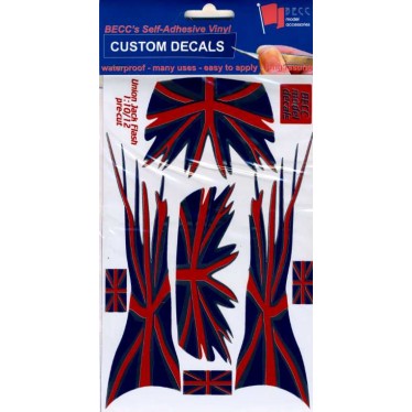 Flash Union Jack - GB - England - Red Blue Chrome